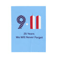 9•11 Memorial Velveteen Plush Blanket — "25 Years We Will Never Forget"