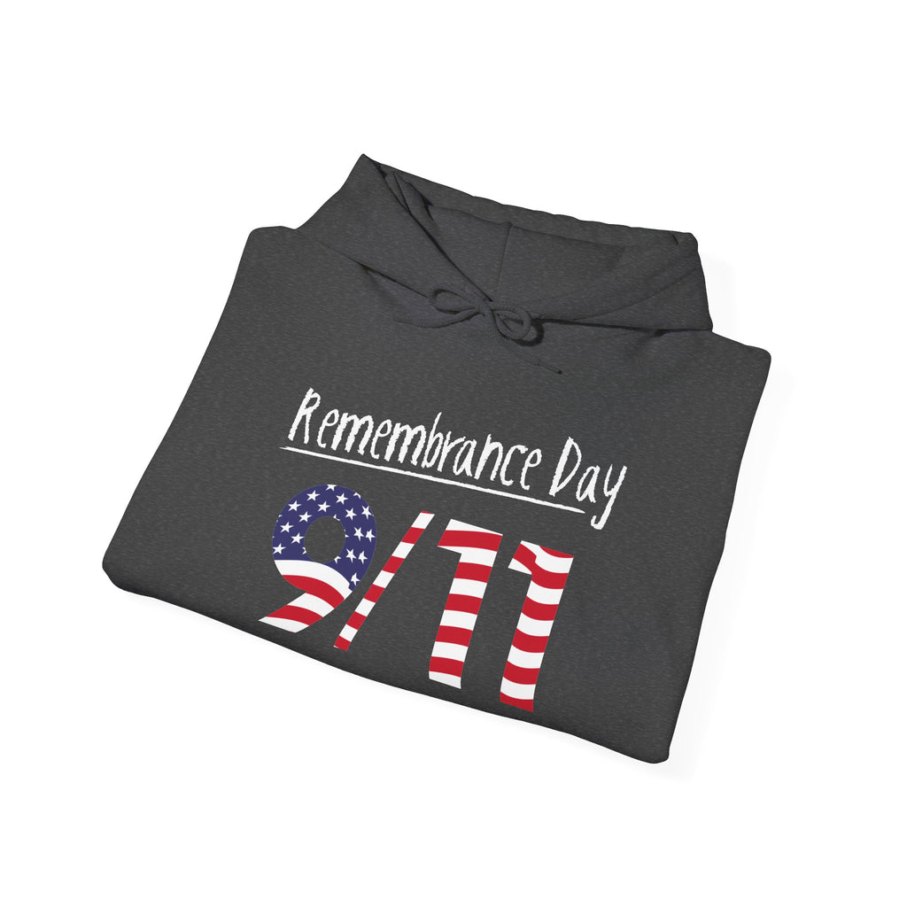 Remembrance Day 9/11 Hoodie — American Flag & Twin Towers Tribute