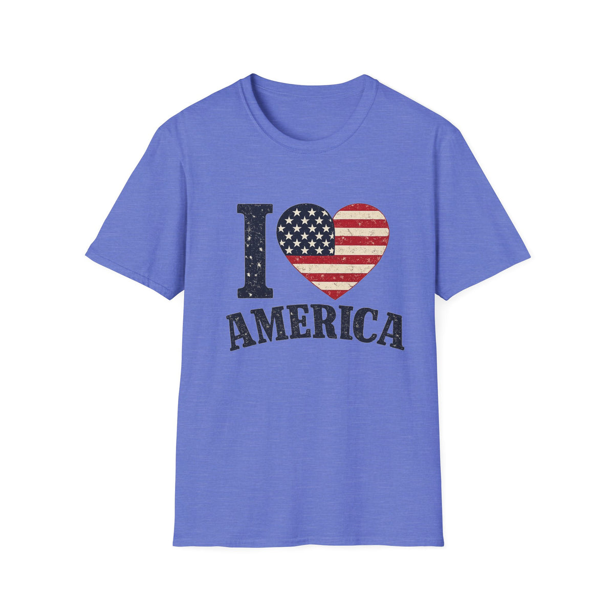 I Love America Patriotic T-Shirt | Vintage USA Flag Heart Tee