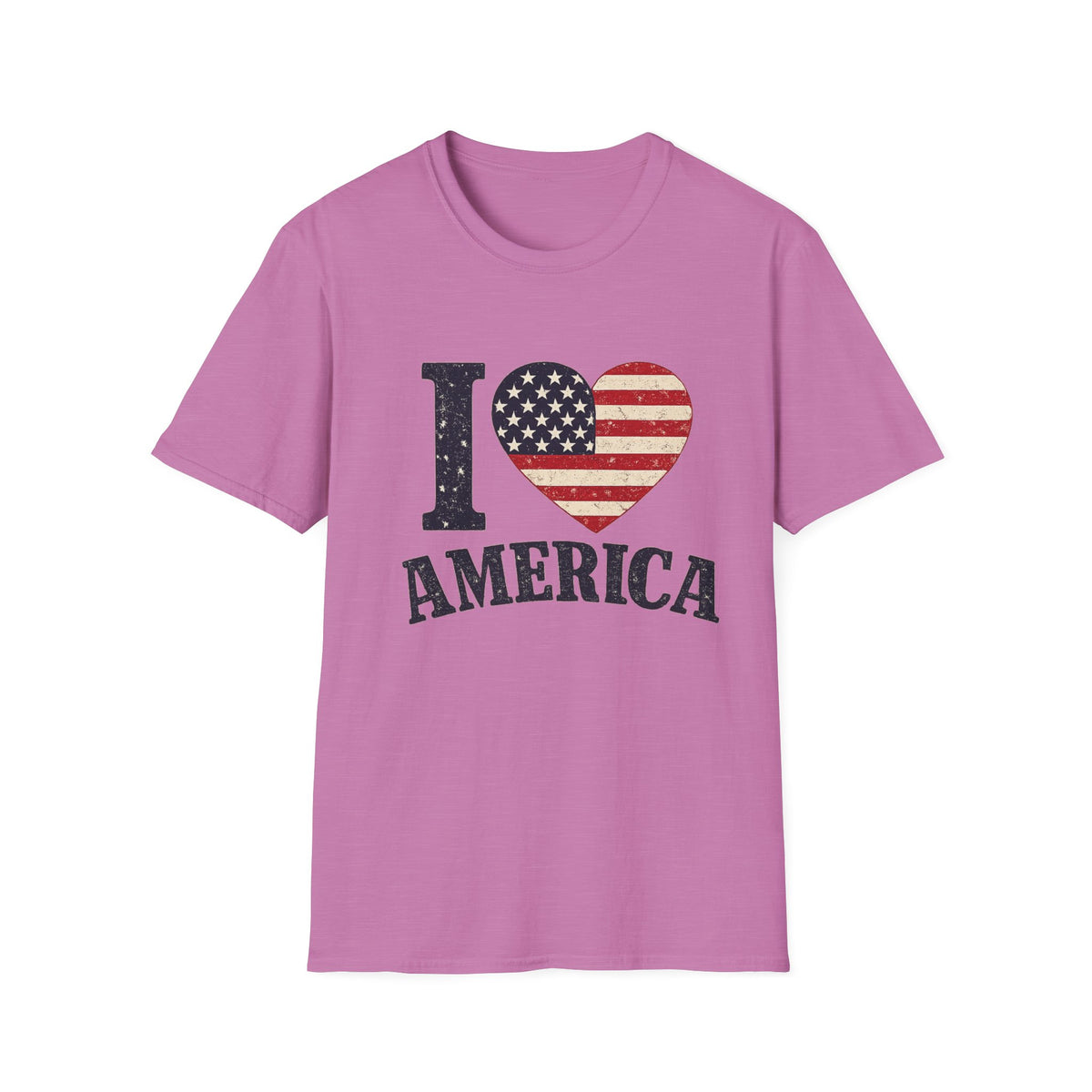 I Love America Patriotic T-Shirt | Vintage USA Flag Heart Tee