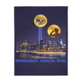 9/11 Tribute Blanket — "Remember. Honor. Rise." Velveteen Microfiber Memorial Throw