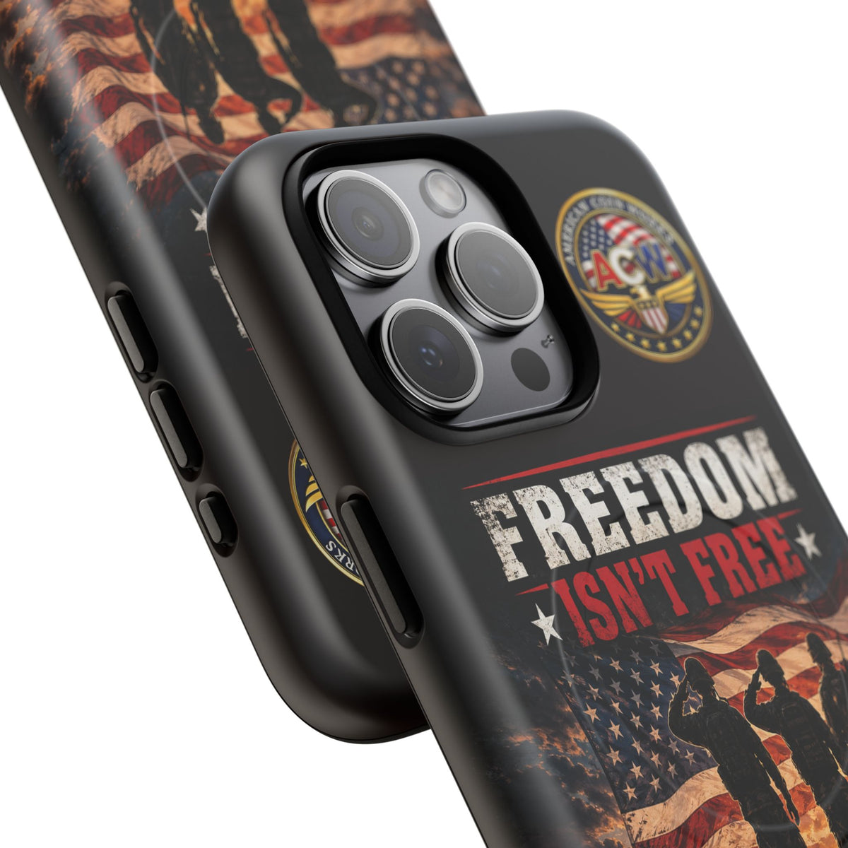 Freedom Isn't Free Military Phone Case – Tough Magnetic Phone Case, Patriotic 'Standing Proud With Our Troops' Design