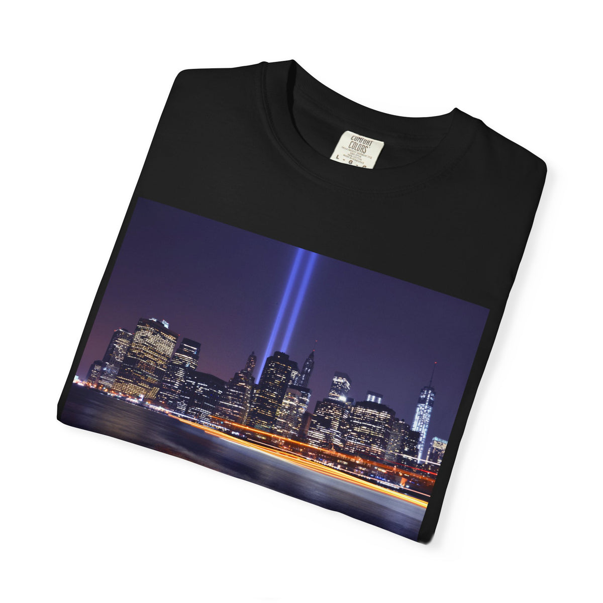 9/11 Tribute T-Shirt — "Remember. Honor. Rise." Skyline Tribute Tee