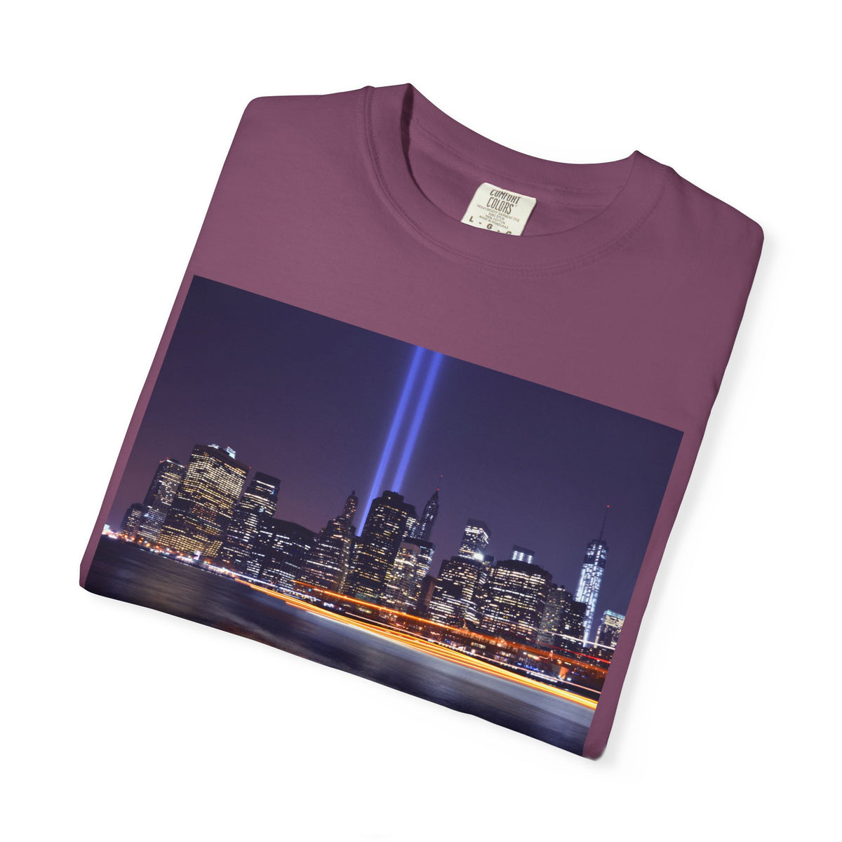 9/11 Tribute T-Shirt — "Remember. Honor. Rise." Skyline Tribute Tee