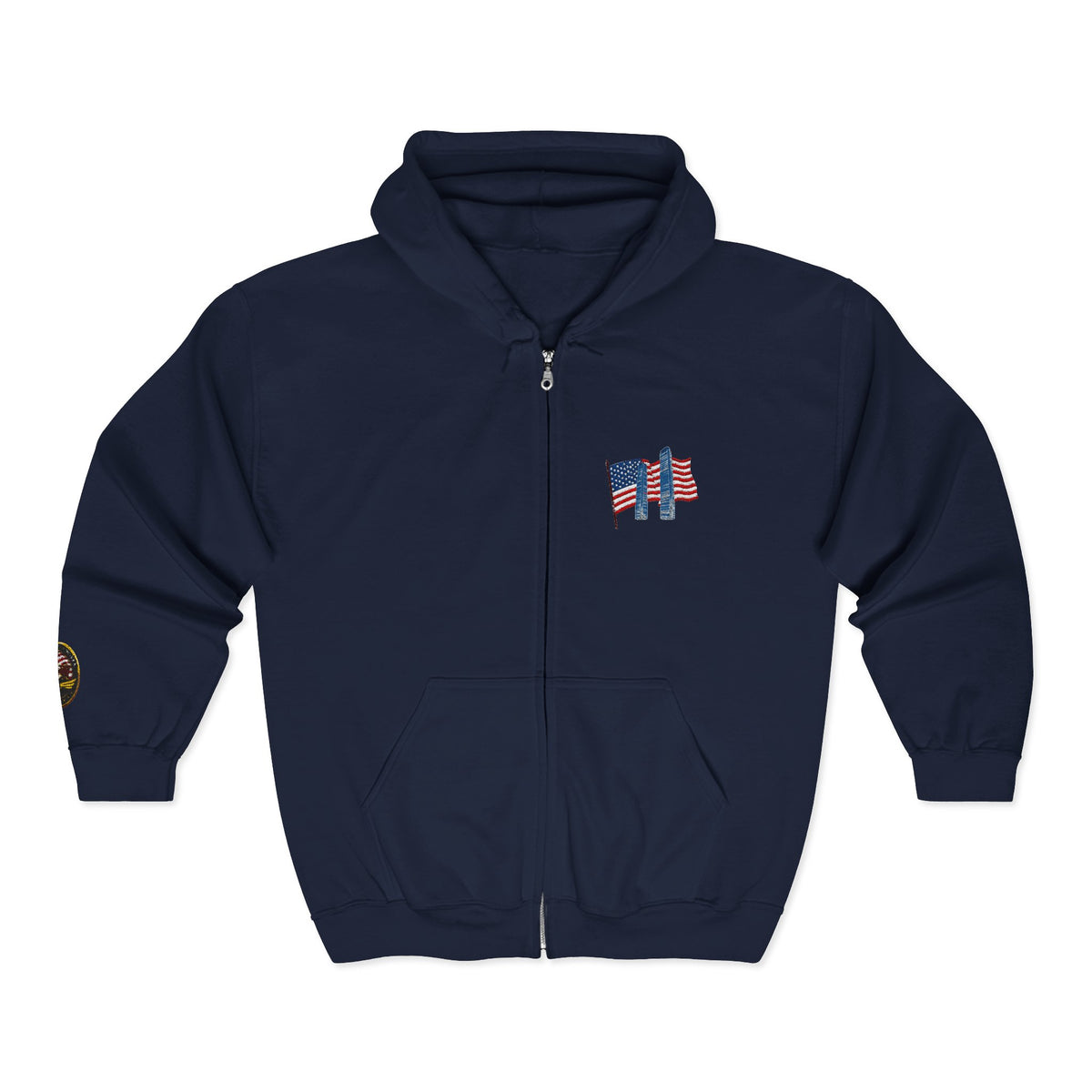 Twin Towers Tribute Full Zip Front Hoodie