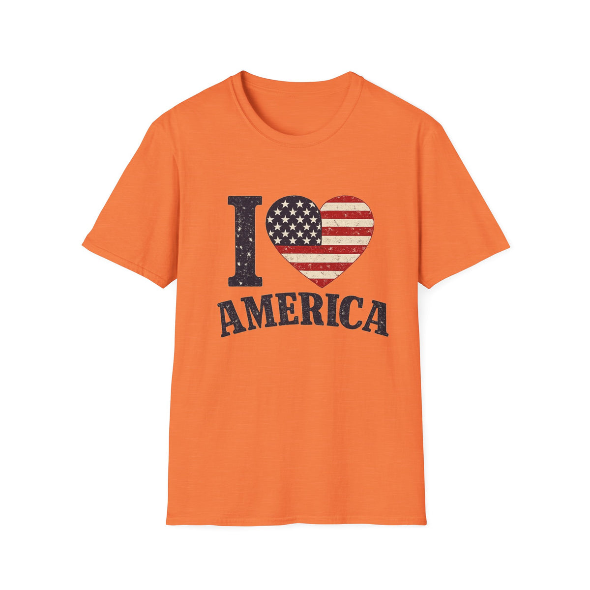 I Love America Patriotic T-Shirt | Vintage USA Flag Heart Tee