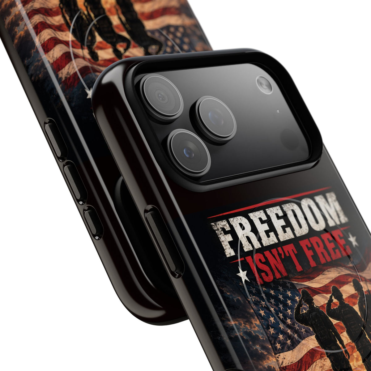 Freedom Isn't Free Military Phone Case – Tough Magnetic Phone Case, Patriotic 'Standing Proud With Our Troops' Design