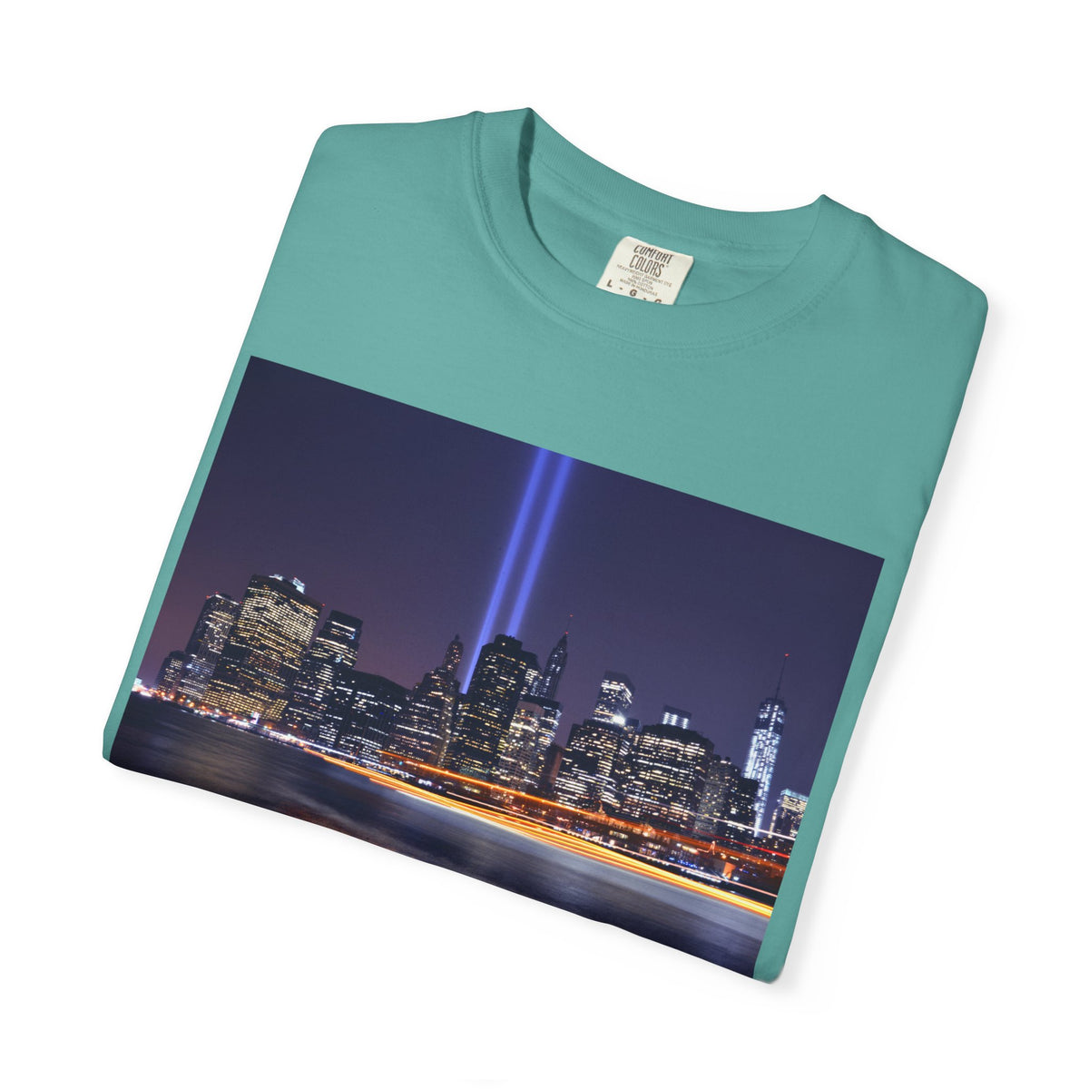 9/11 Tribute T-Shirt — "Remember. Honor. Rise." Skyline Tribute Tee