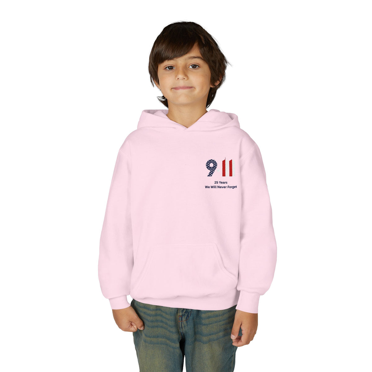 Youth 9/11 Memorial Hoodie — Patriot Flag Design