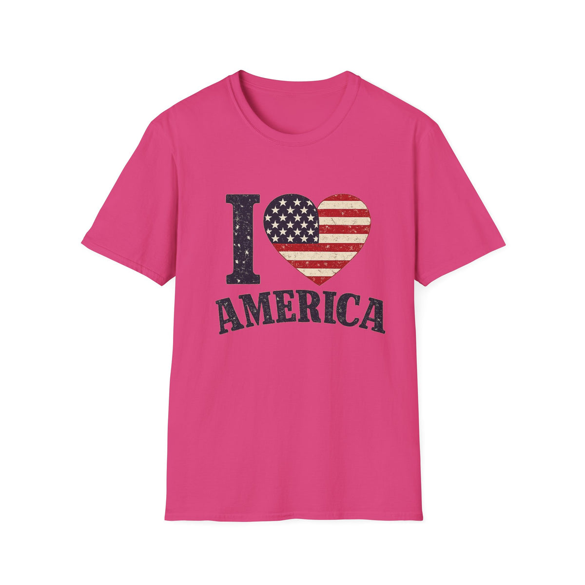 I Love America Patriotic T-Shirt | Vintage USA Flag Heart Tee
