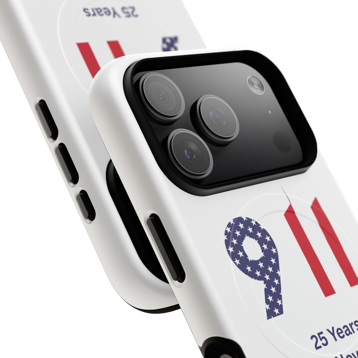 9/11 Memorial Tough Magnetic Phone Case — "25 Years We Will Never Forget"