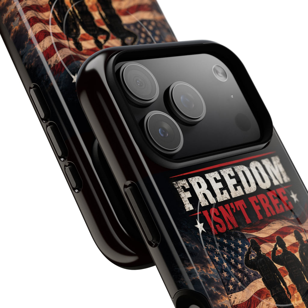 Freedom Isn't Free Military Phone Case – Tough Magnetic Phone Case, Patriotic 'Standing Proud With Our Troops' Design