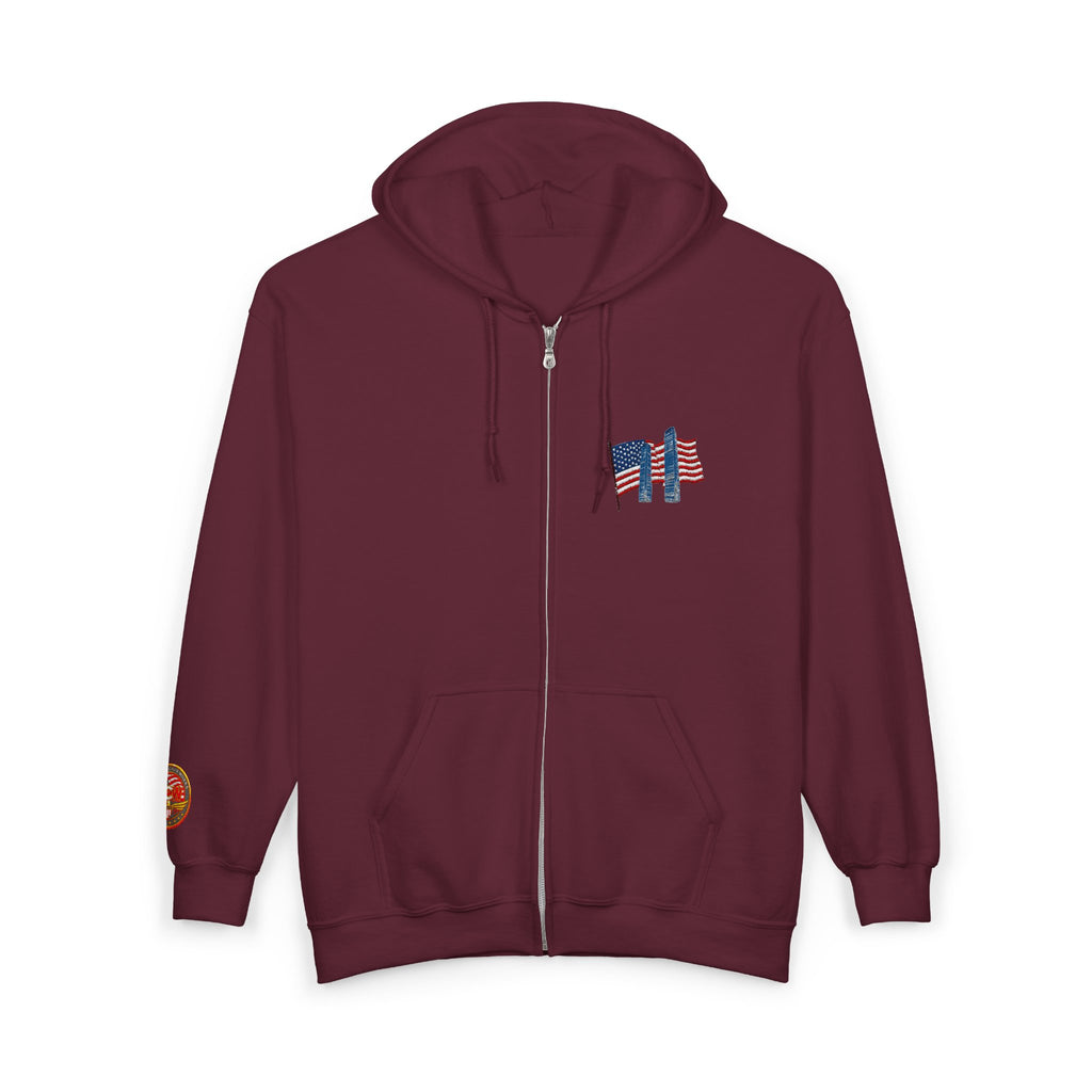 Twin Towers Tribute Full Zip Front Hoodie
