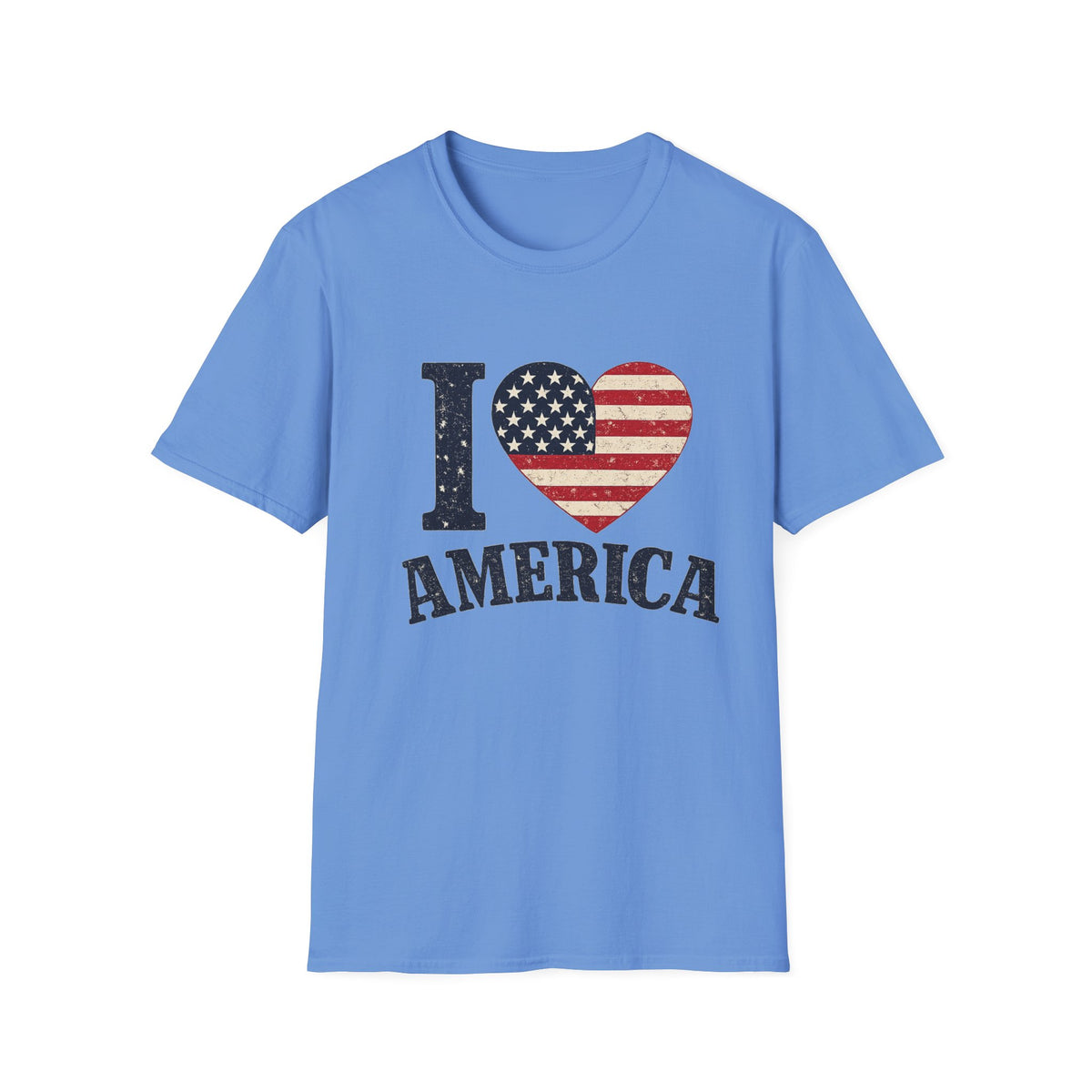 I Love America Patriotic T-Shirt | Vintage USA Flag Heart Tee