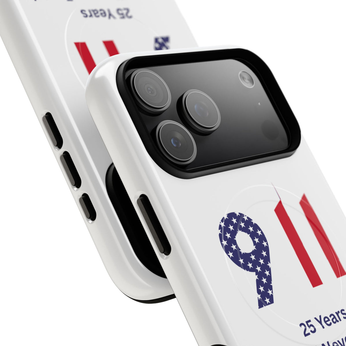 9/11 Memorial Tough Magnetic Phone Case — "25 Years We Will Never Forget"