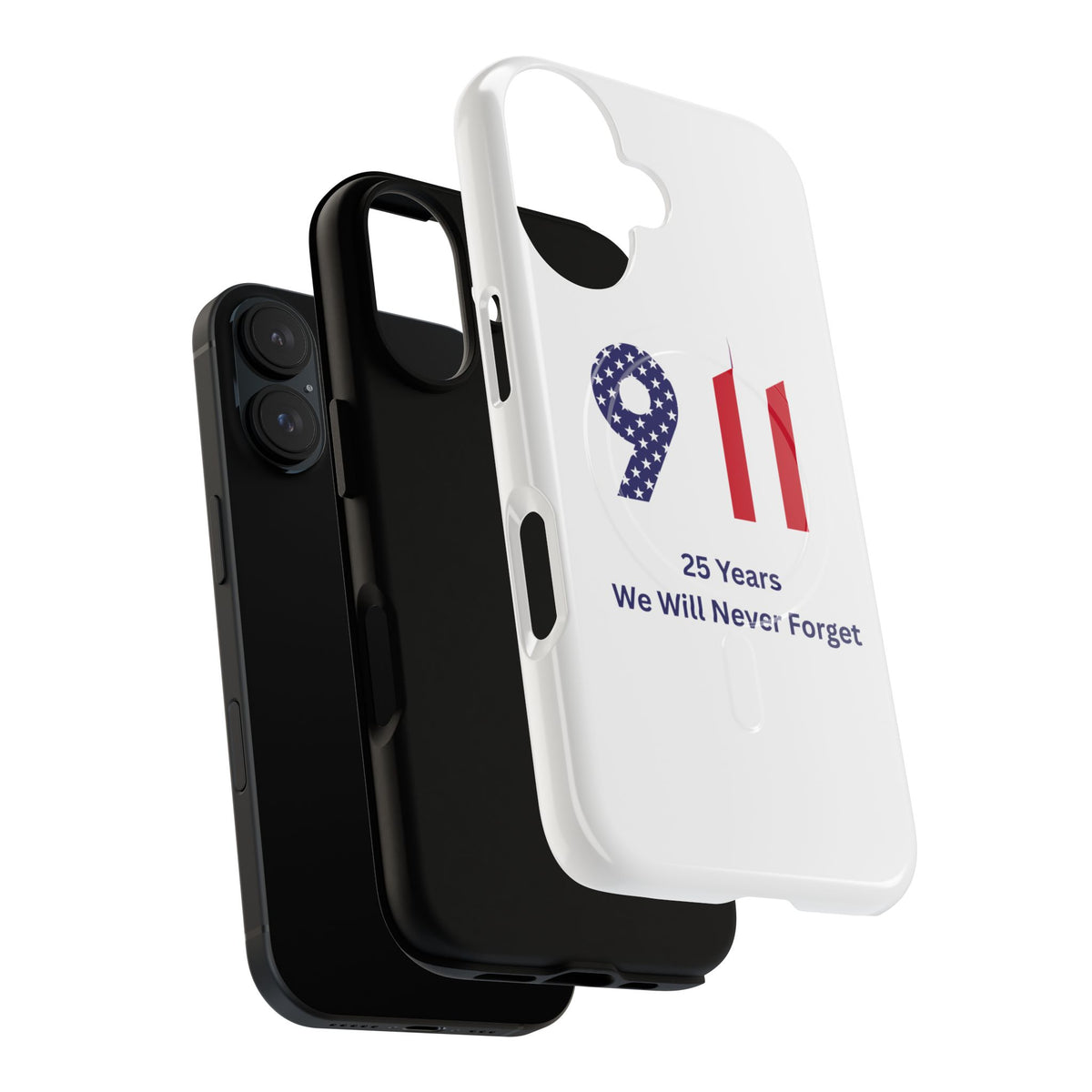 9/11 Memorial Tough Magnetic Phone Case — "25 Years We Will Never Forget"