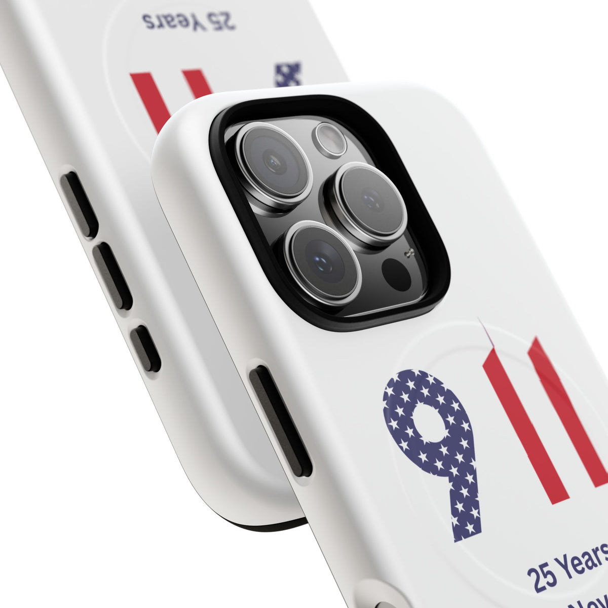9/11 Memorial Tough Magnetic Phone Case — "25 Years We Will Never Forget"