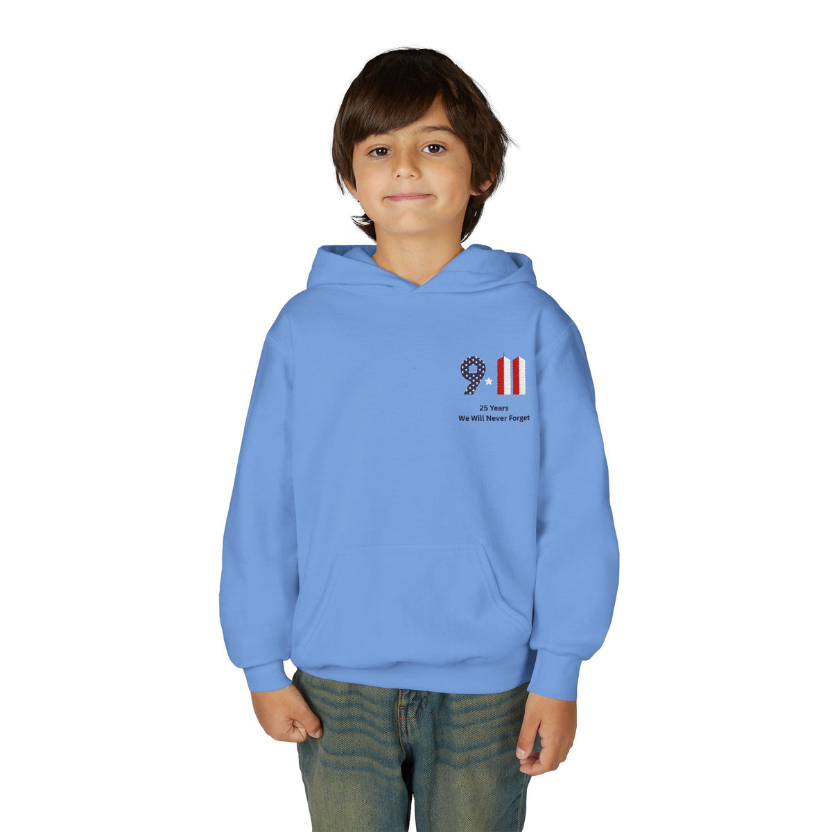 Youth 9/11 Memorial Hoodie — Patriot Flag Design
