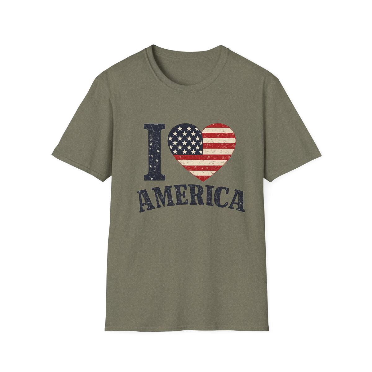 I Love America Patriotic T-Shirt | Vintage USA Flag Heart Tee