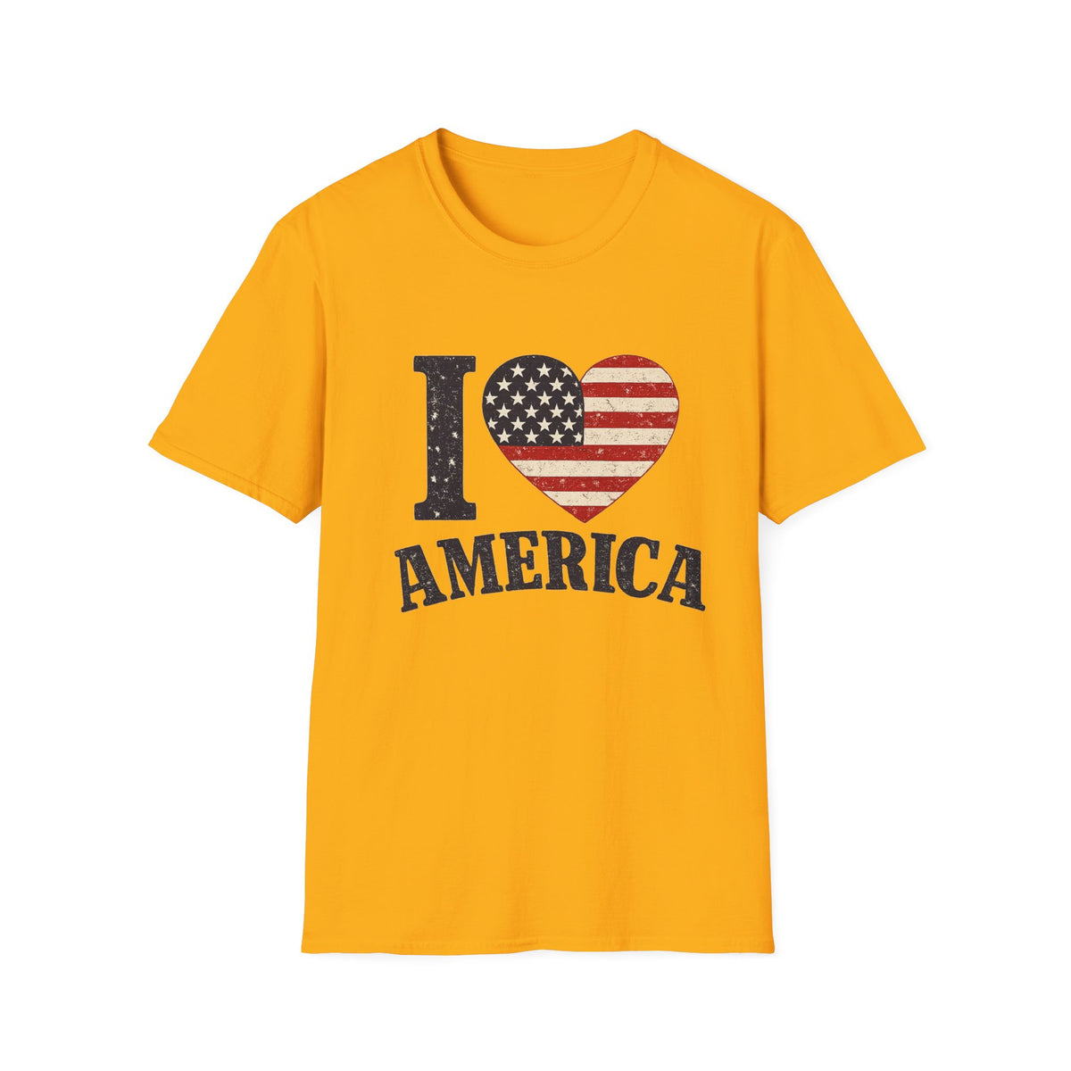 I Love America Patriotic T-Shirt | Vintage USA Flag Heart Tee