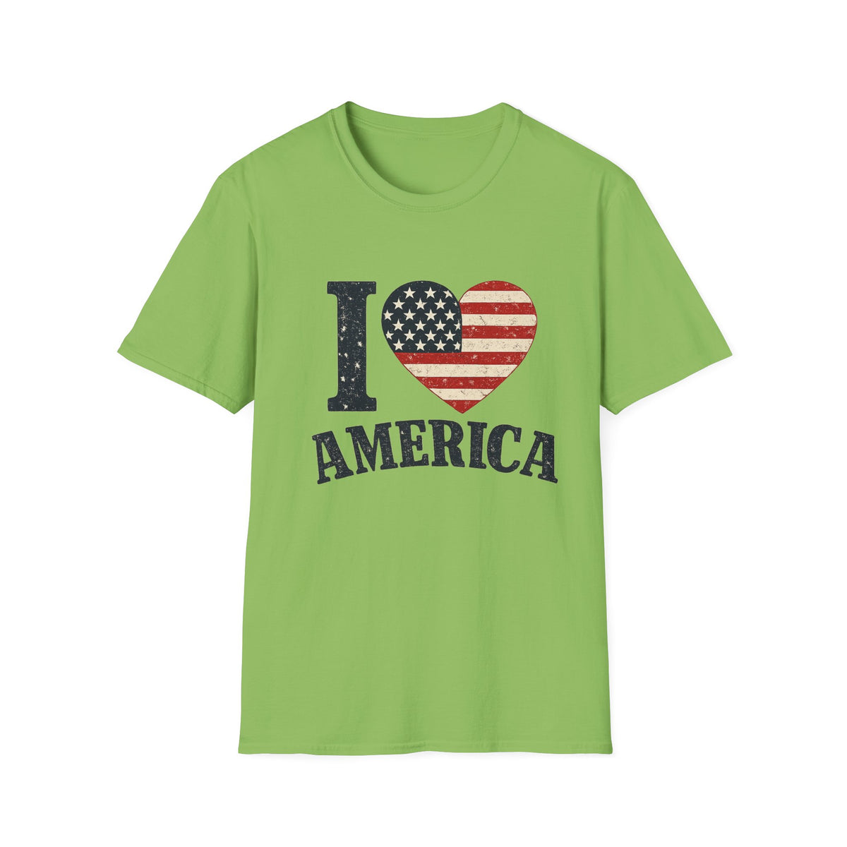 I Love America Patriotic T-Shirt | Vintage USA Flag Heart Tee