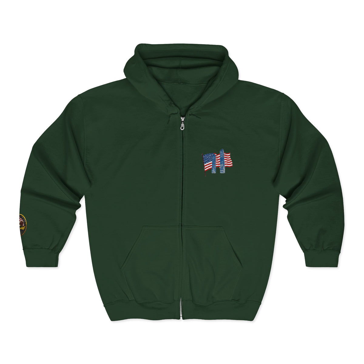 Twin Towers Tribute Full Zip Front Hoodie