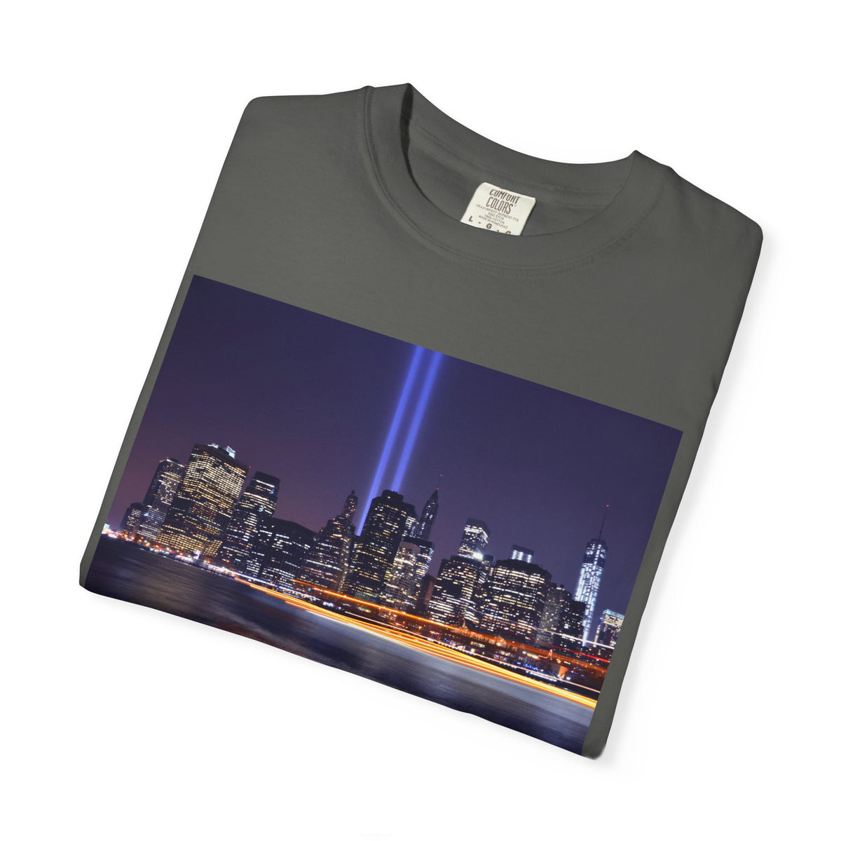 9/11 Tribute T-Shirt — "Remember. Honor. Rise." Skyline Tribute Tee