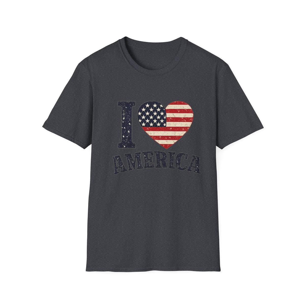 I Love America Patriotic T-Shirt | Vintage USA Flag Heart Tee