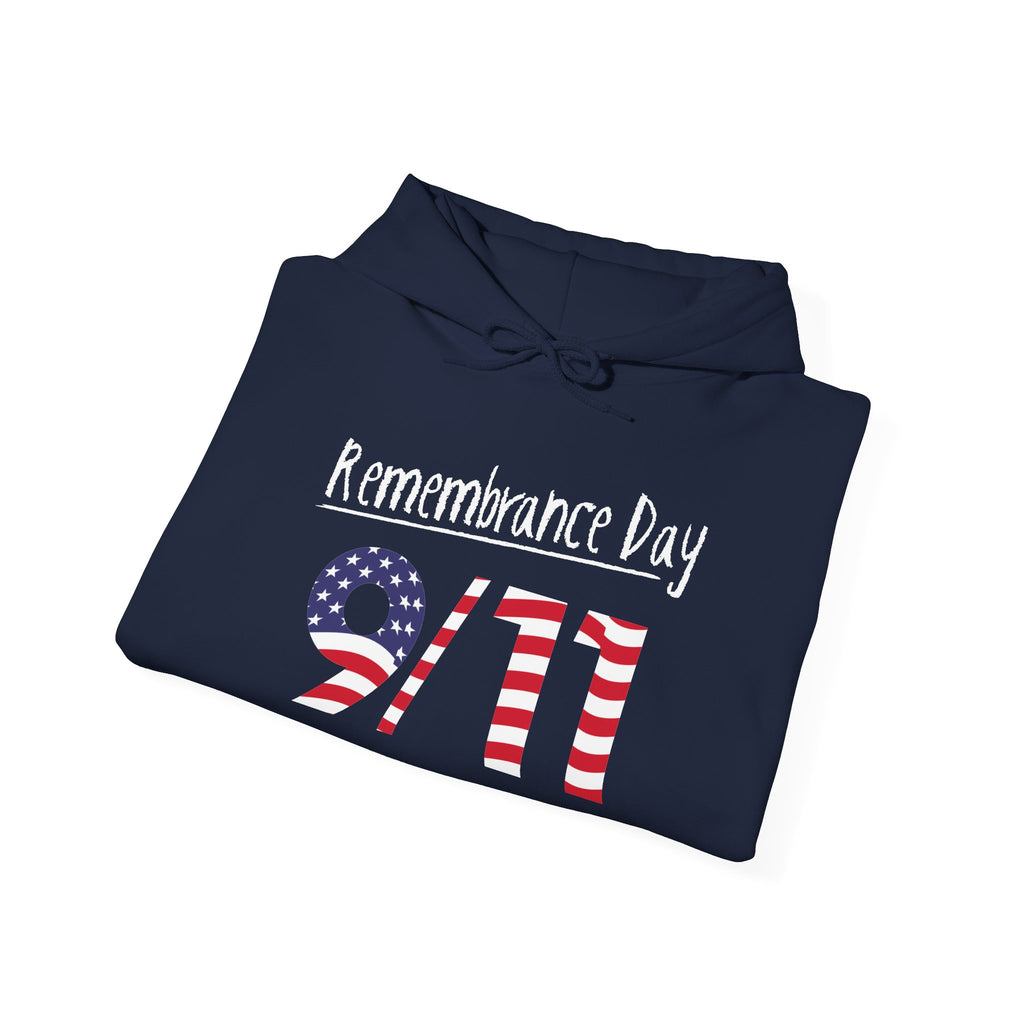 Remembrance Day 9/11 Hoodie — American Flag & Twin Towers Tribute