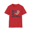I Love America Patriotic T-Shirt | Vintage USA Flag Heart Tee