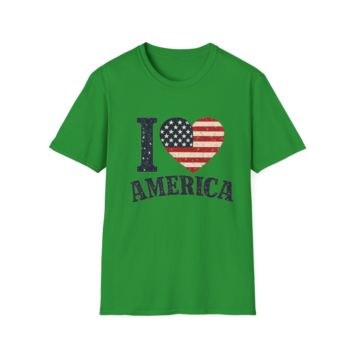 I Love America Patriotic T-Shirt | Vintage USA Flag Heart Tee