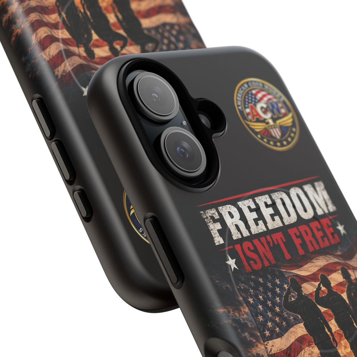 Freedom Isn't Free Military Phone Case – Tough Magnetic Phone Case, Patriotic 'Standing Proud With Our Troops' Design