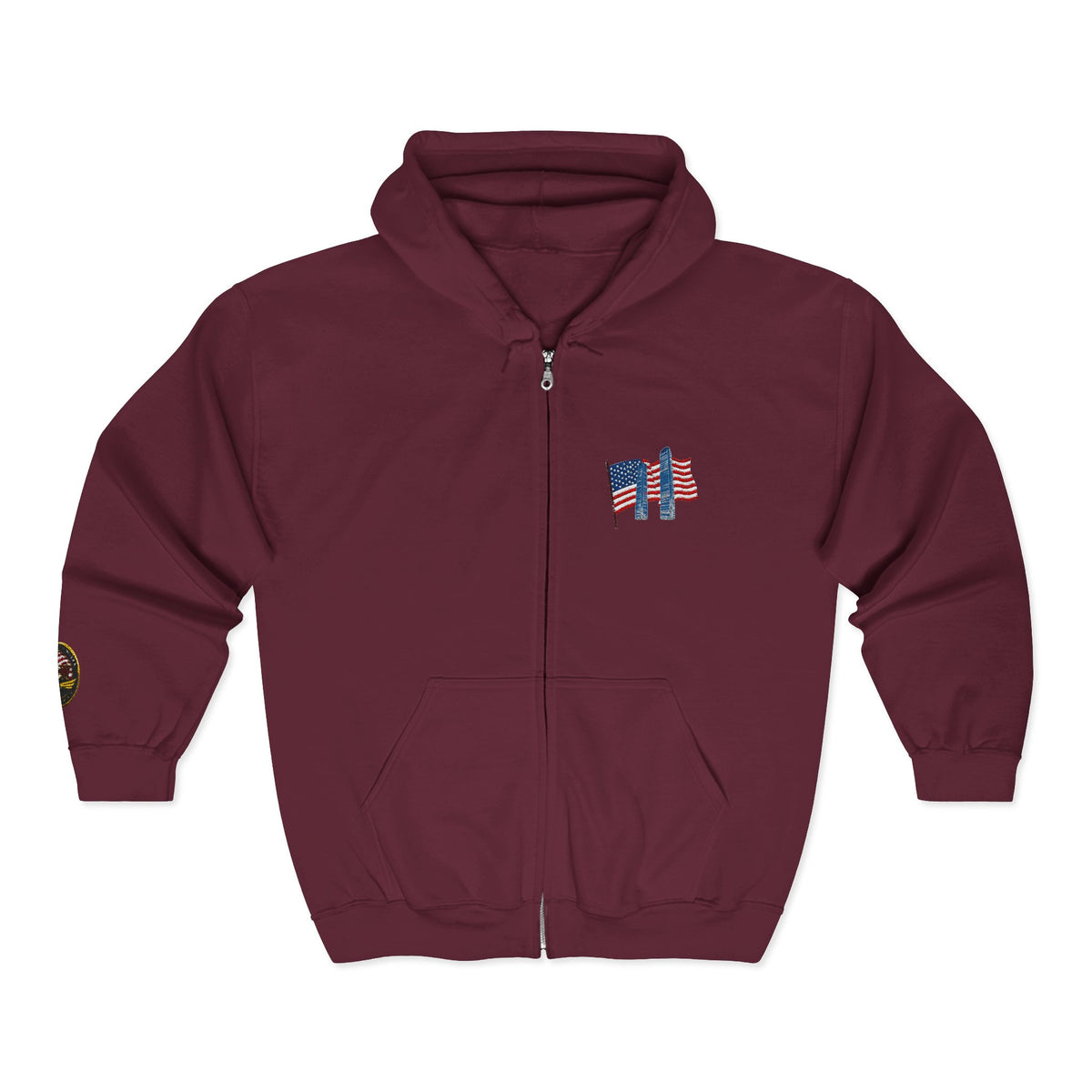 Twin Towers Tribute Full Zip Front Hoodie