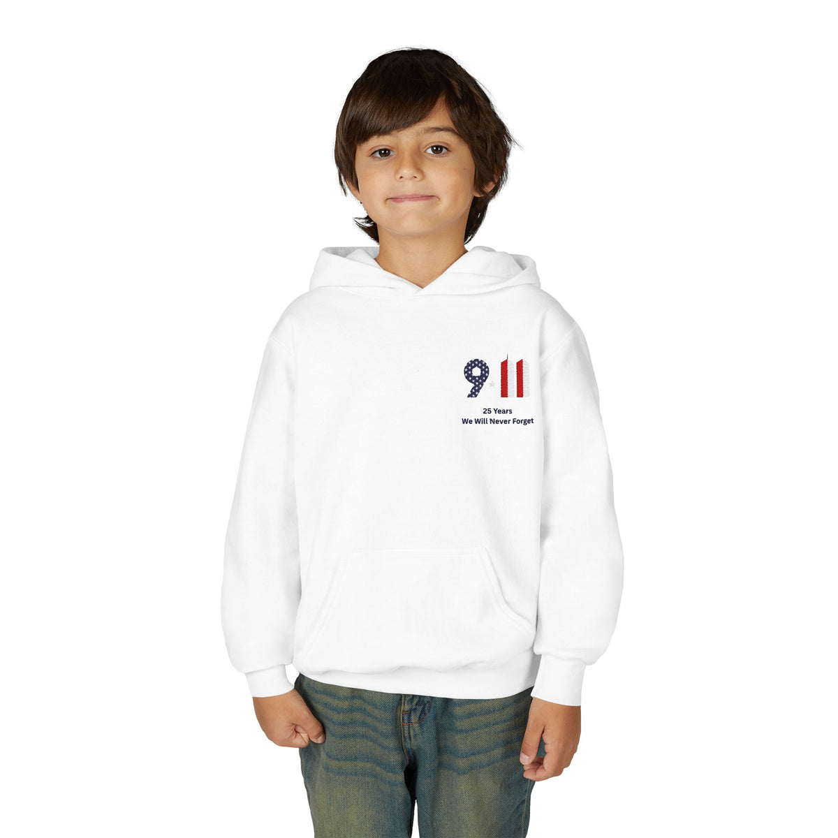 Youth 9/11 Memorial Hoodie — Patriot Flag Design