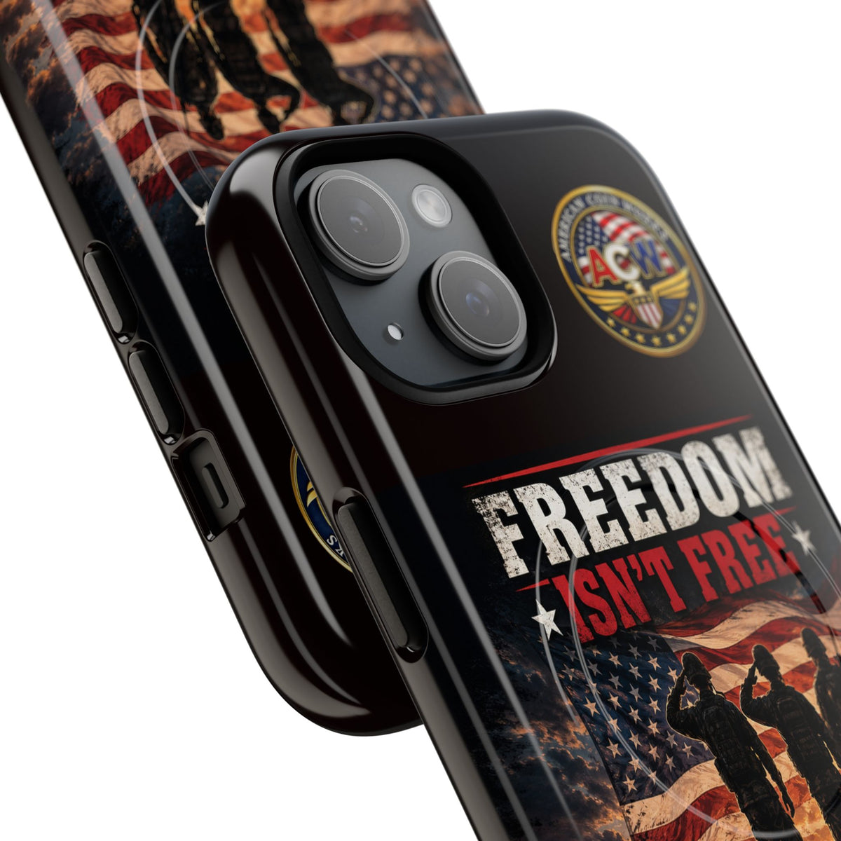 Freedom Isn't Free Military Phone Case – Tough Magnetic Phone Case, Patriotic 'Standing Proud With Our Troops' Design