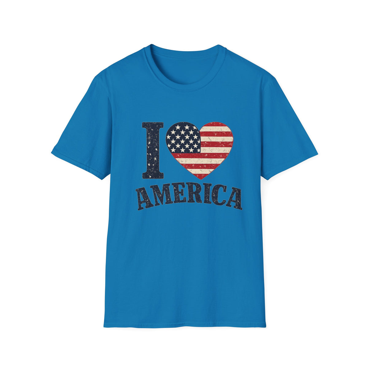 I Love America Patriotic T-Shirt | Vintage USA Flag Heart Tee