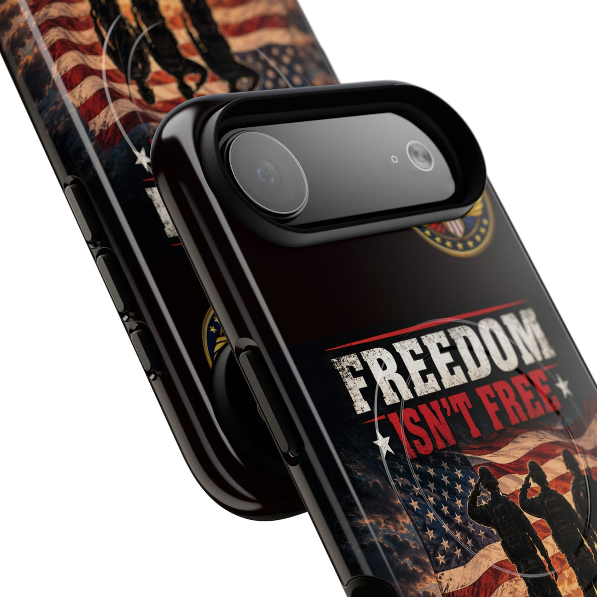 Freedom Isn't Free Military Phone Case – Tough Magnetic Phone Case, Patriotic 'Standing Proud With Our Troops' Design