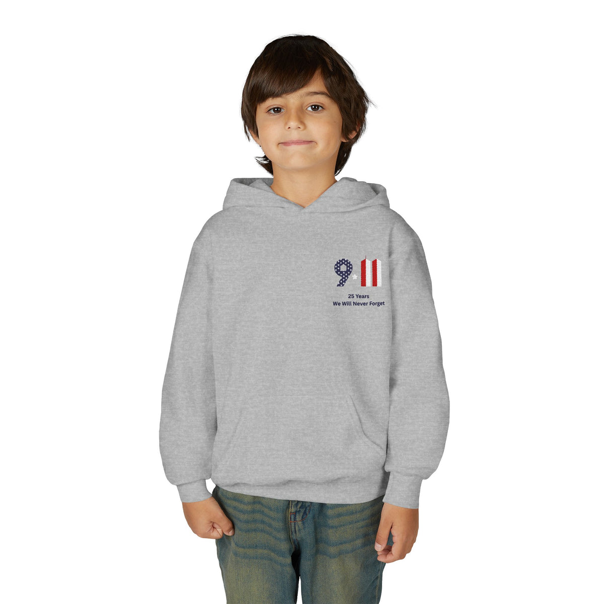 Youth 9/11 Memorial Hoodie — Patriot Flag Design